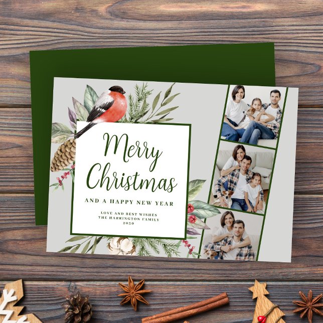 Christmas Three Photo Script Holiday Card (Creator Uploaded)