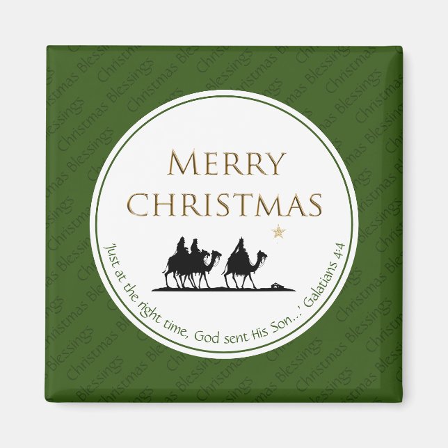 CHRISTMAS Three Wise Men Festive Scripture Magnet (Front)