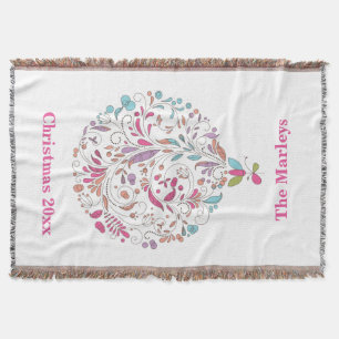 Christmas Throw, Christmas Ornament Throw Blanket