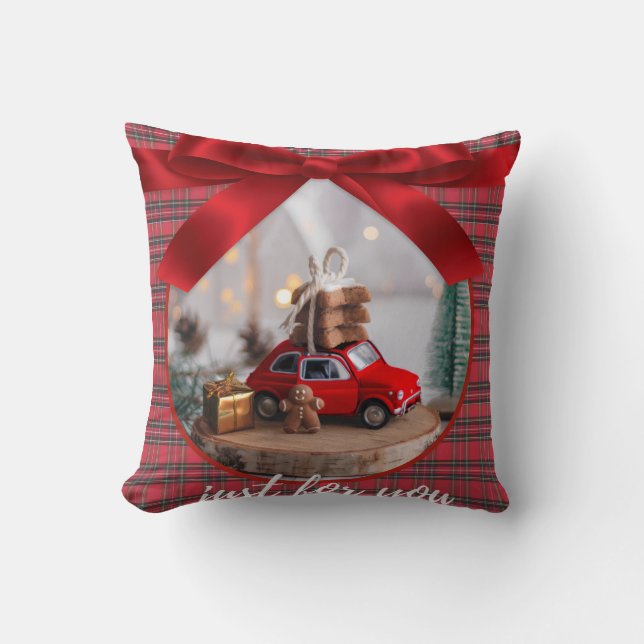 Christmas Throw Cushion - Cozy Holiday Pillow for  (Front)