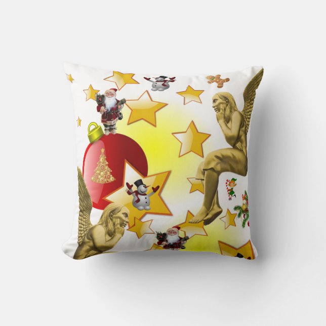 Christmas Throw Pillow, Christmas Angel Cushion (Front)