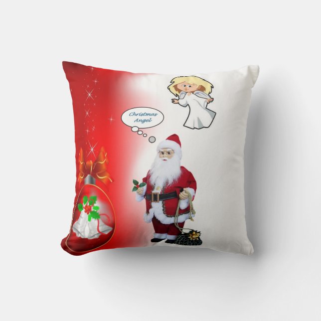 Christmas Throw Pillow, Christmas Angel Cushion (Front)