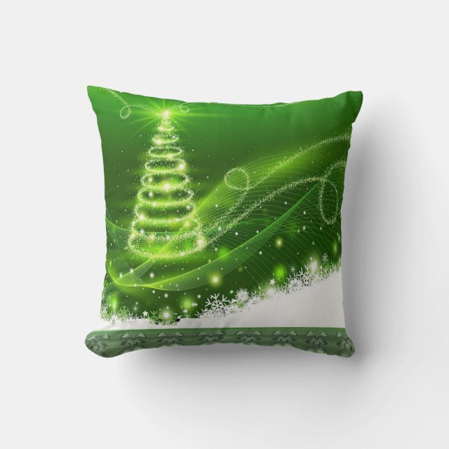 Christmas Throw Pillow, Christmas Tree Cushion (Front)