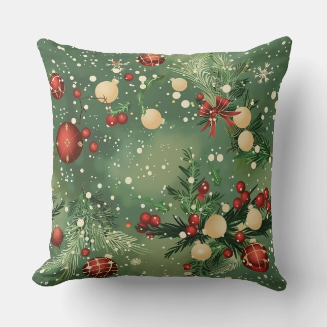 Christmas Throw Pillow – Festive Holiday Decor (Front)