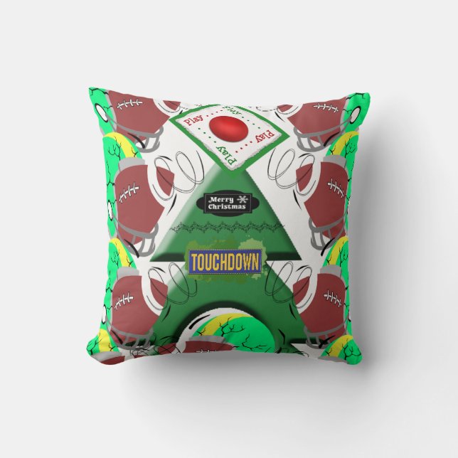 Christmas Throw Pillow, Football  Cushion (Front)
