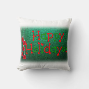 Christmas Throw Pillow, Happy Holidays Cushion
