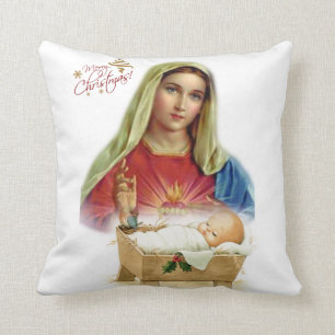 Christmas Throw Pillow, Jesus Christ Cushion
