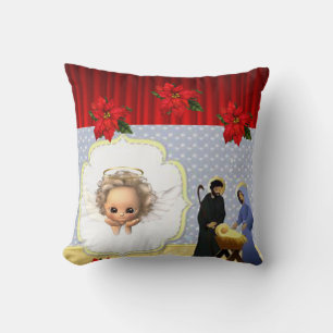 Christmas Throw Pillow, Jesus Christ Cushion