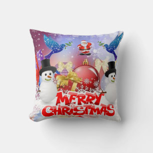Christmas Throw Pillow, Merry Christmas Cushion