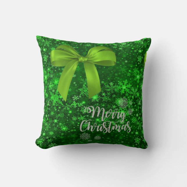 Christmas Throw Pillow, Merry Christmas Cushion (Front)