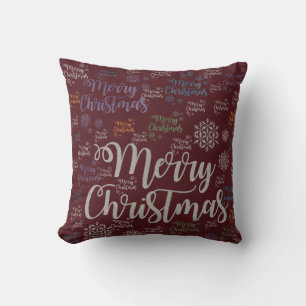 Christmas Throw Pillow, Merry Christmas Cushion