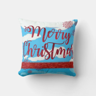 Christmas Throw Pillow, Merry Christmas Cushion