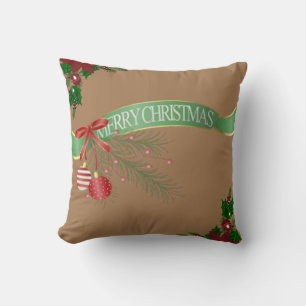 Christmas Throw Pillow, Merry Christmas Cushion