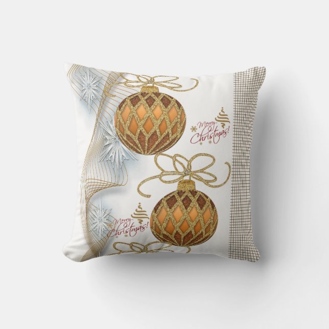 Christmas Throw Pillow, Merry Christmas Cushion (Front)