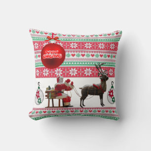 Christmas Throw Pillow, Merry Christmas Cushion