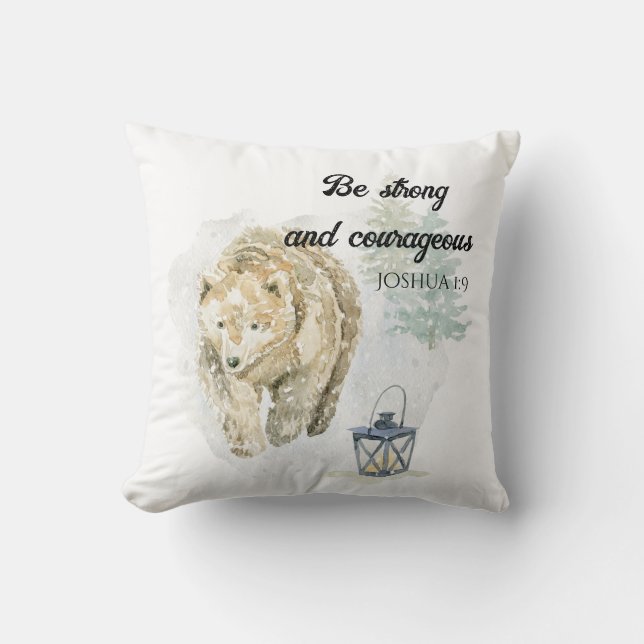 Christmas Throw Pillow Polar Bear (Front)