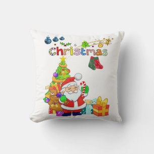 Christmas Throw Pillow Santa