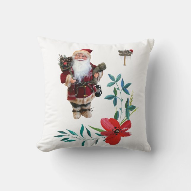 Christmas Throw Pillow Santa (Front)