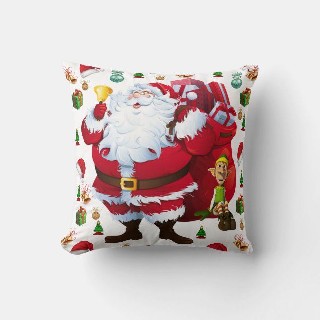 Christmas Throw Pillow Santa (Front)