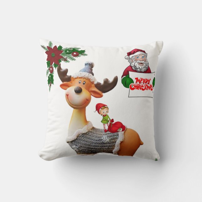 Christmas Throw Pillow Santa (Front)