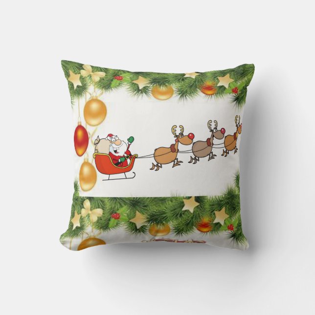 Christmas Throw Pillow Santa (Front)