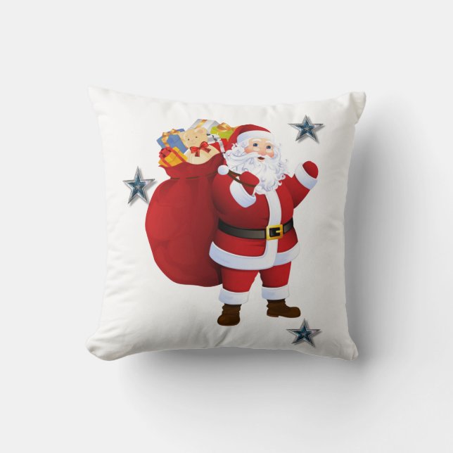 Christmas Throw Pillow, Santa Cushion (Front)