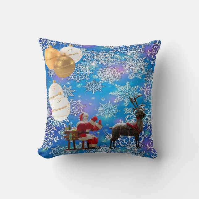 Christmas Throw Pillow, Santa Cushion (Front)