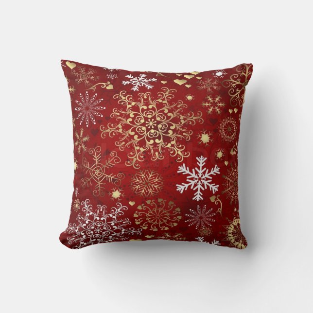 Christmas Throw Pillow/Snow Flakes Cushion (Front)