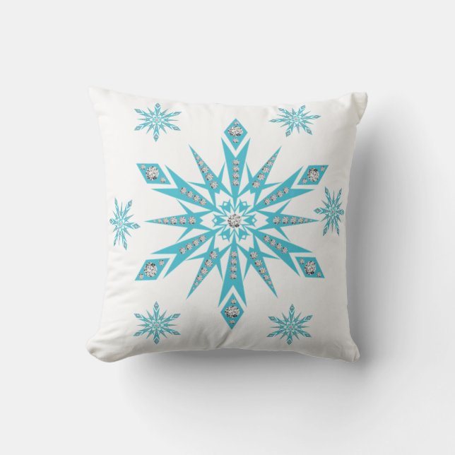 Christmas Throw Pillow Snowflake (Front)