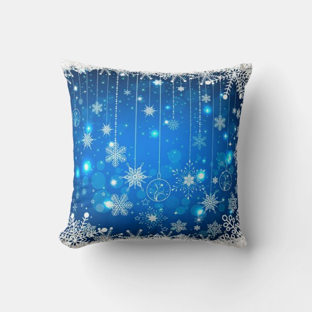 Christmas Throw Pillow/Snowflakes Cushion (Front)