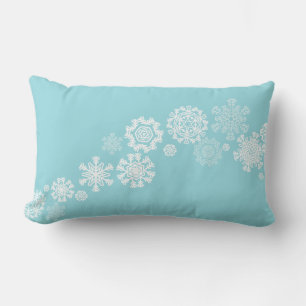 Christmas Throw Pillow-Snowflakes Lumbar Cushion