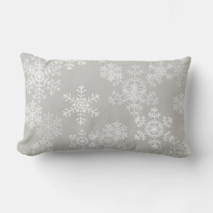 Christmas Throw Pillow-Snowflakes Lumbar Cushion