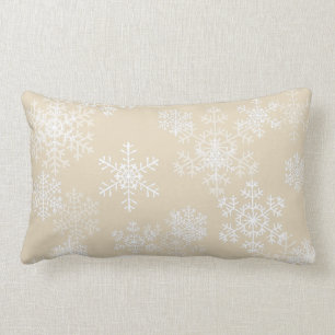 Christmas Throw Pillow-Snowflakes Lumbar Cushion