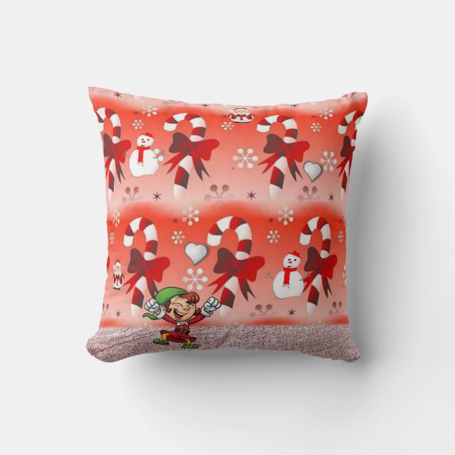 Christmas Throw Pillow Snowman (Front)