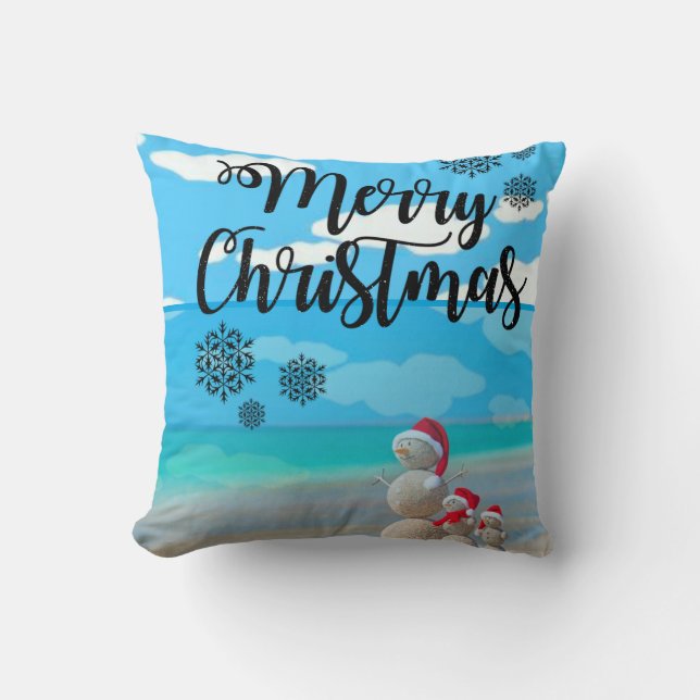 Christmas Throw Pillow Snowman (Front)