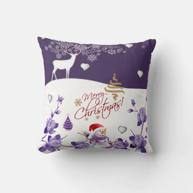 Christmas Throw Pillow Snowman (Front)