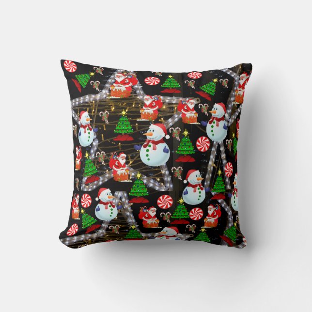 Christmas Throw Pillow Snowman (Front)