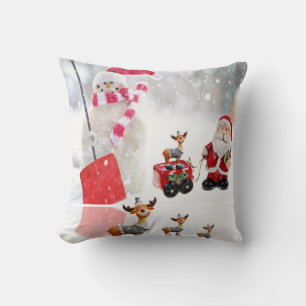 Christmas Throw Pillow Snowman