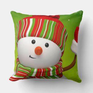 Christmas Throw Pillow/Snowman Cushion