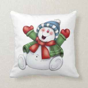 Christmas Throw Pillow/Snowman Cushion