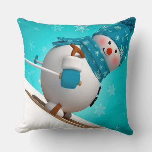 Christmas Throw Pillow/Snowman Cushion