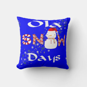 Christmas Throw Pillow, Snowman Snow Days Cushion