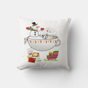 Christmas Throw Pillow, Snowman Throw Pillow