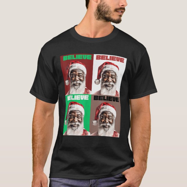 Christmas Throwback Black Claus Blanta Santa  T-Shirt (Front)