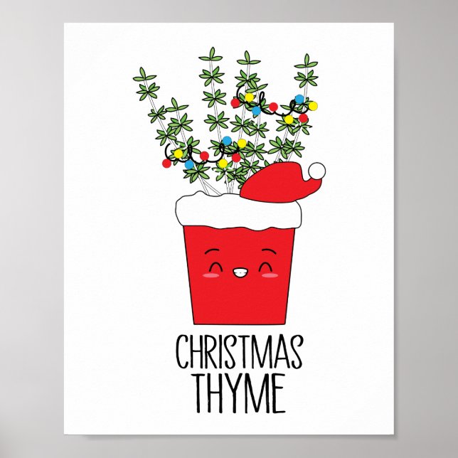 Christmas Thyme Herb Pun Poster (Front)