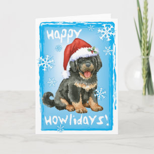 Christmas Tibetan Mastiff Holiday Invitation