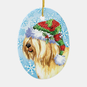 Christmas Tibetan Terrier Ceramic Tree Decoration