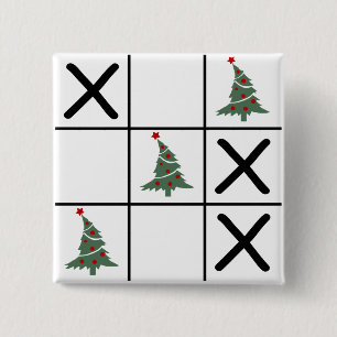 Christmas Tic Tac Toe 15 Cm Square Badge