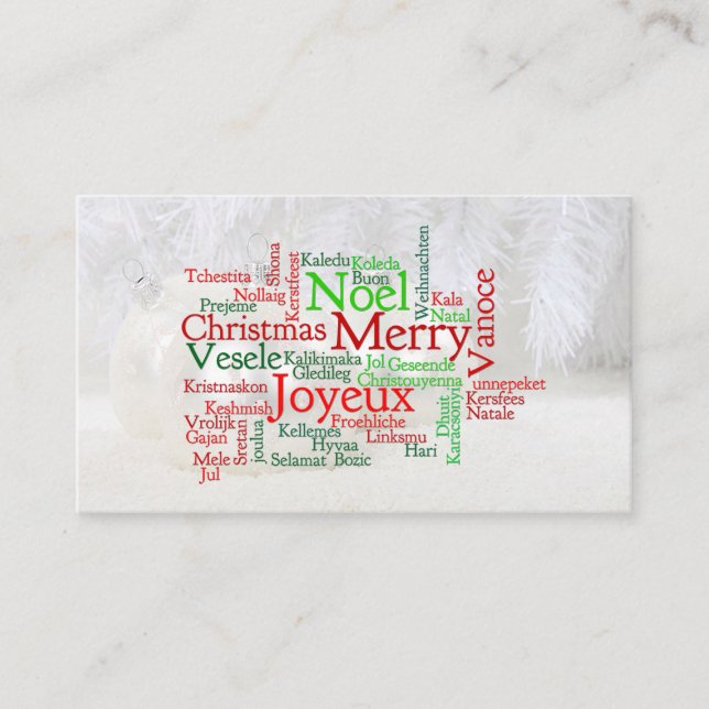 Christmas Tidings Around The World Business Card (Front)