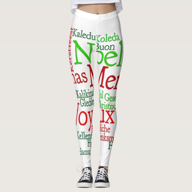 Christmas Tidings Around The World Leggings (Front)